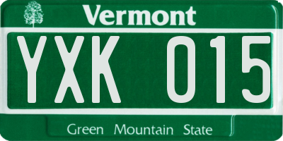 VT license plate YXK015