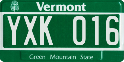 VT license plate YXK016