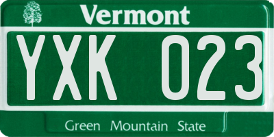 VT license plate YXK023