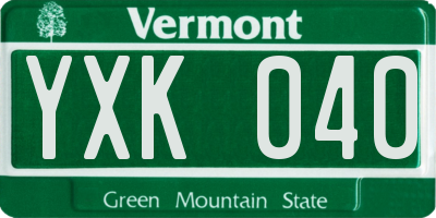 VT license plate YXK040