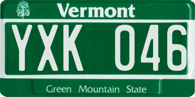 VT license plate YXK046
