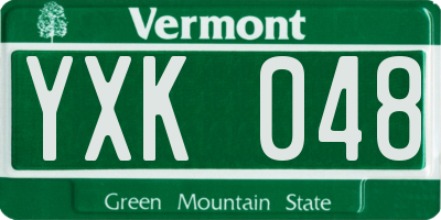 VT license plate YXK048