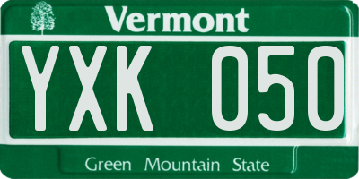 VT license plate YXK050