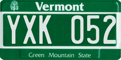 VT license plate YXK052