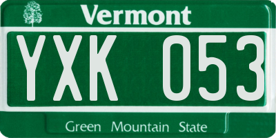 VT license plate YXK053