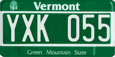 VT license plate YXK055
