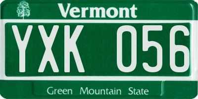 VT license plate YXK056