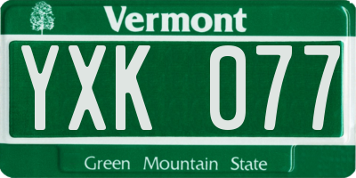 VT license plate YXK077