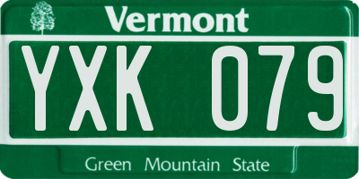 VT license plate YXK079