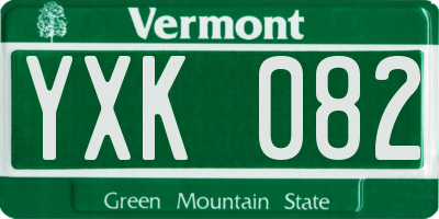 VT license plate YXK082