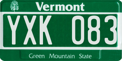 VT license plate YXK083
