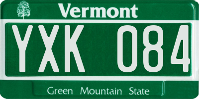 VT license plate YXK084