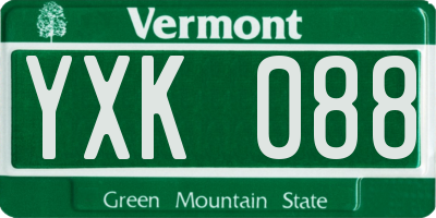 VT license plate YXK088