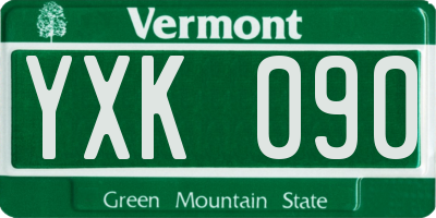 VT license plate YXK090