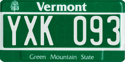 VT license plate YXK093