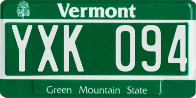 VT license plate YXK094