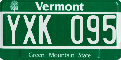 VT license plate YXK095