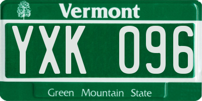 VT license plate YXK096