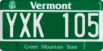 VT license plate YXK105