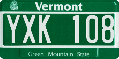 VT license plate YXK108