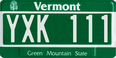 VT license plate YXK111