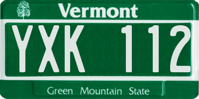 VT license plate YXK112