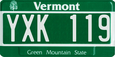 VT license plate YXK119