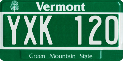 VT license plate YXK120