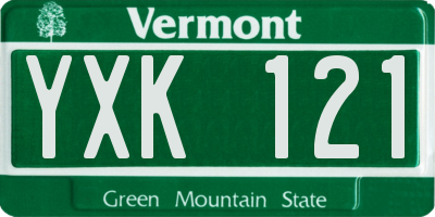 VT license plate YXK121