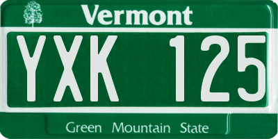 VT license plate YXK125