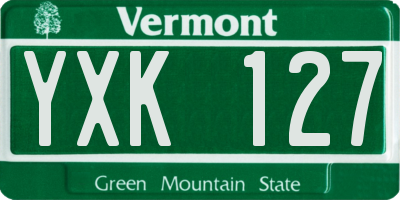 VT license plate YXK127