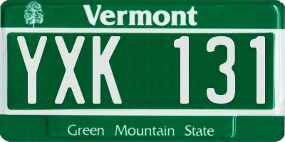 VT license plate YXK131