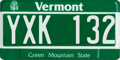 VT license plate YXK132