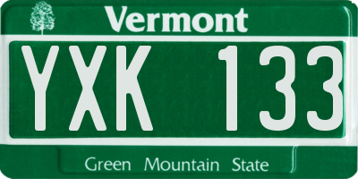 VT license plate YXK133