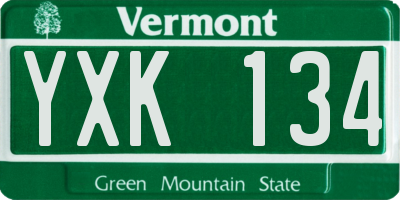 VT license plate YXK134