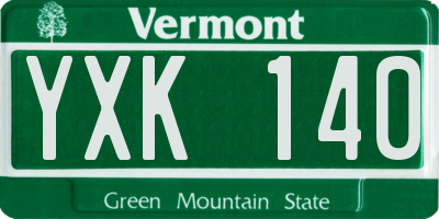 VT license plate YXK140