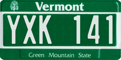 VT license plate YXK141