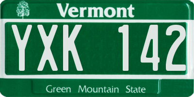 VT license plate YXK142