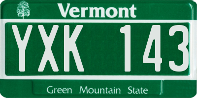 VT license plate YXK143