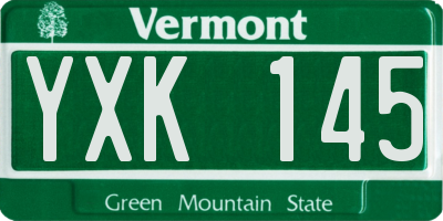 VT license plate YXK145