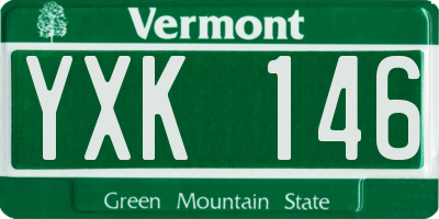 VT license plate YXK146