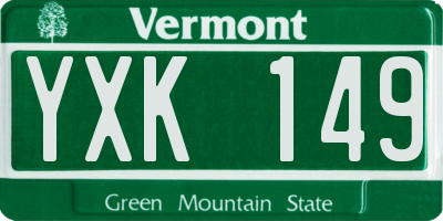 VT license plate YXK149