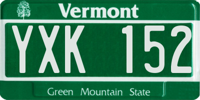 VT license plate YXK152