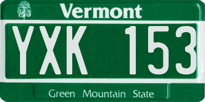 VT license plate YXK153