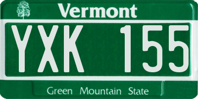 VT license plate YXK155