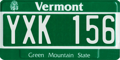 VT license plate YXK156