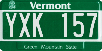 VT license plate YXK157
