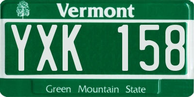VT license plate YXK158