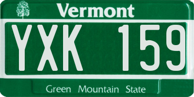 VT license plate YXK159
