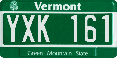 VT license plate YXK161